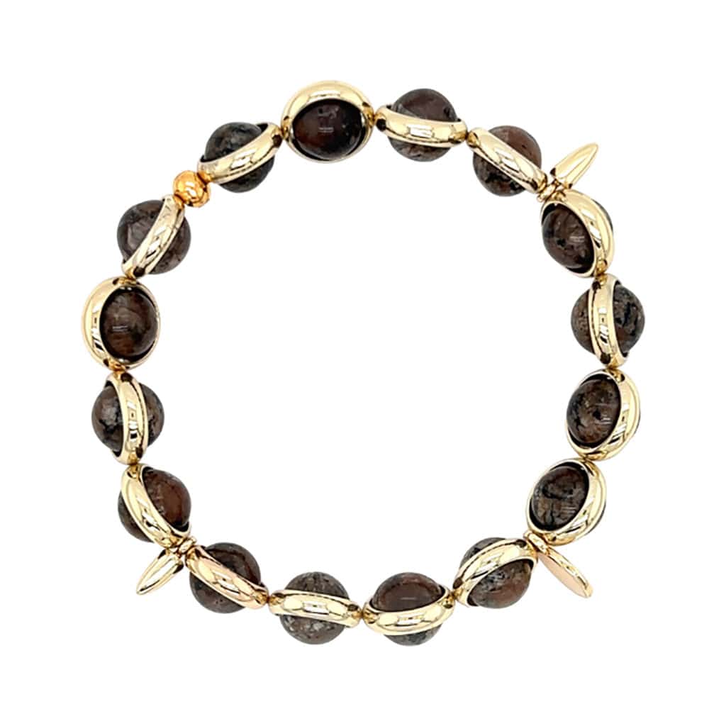 BRETT LAUREN Bracelets Brown Obsidian Gemstone Bead Bracelet