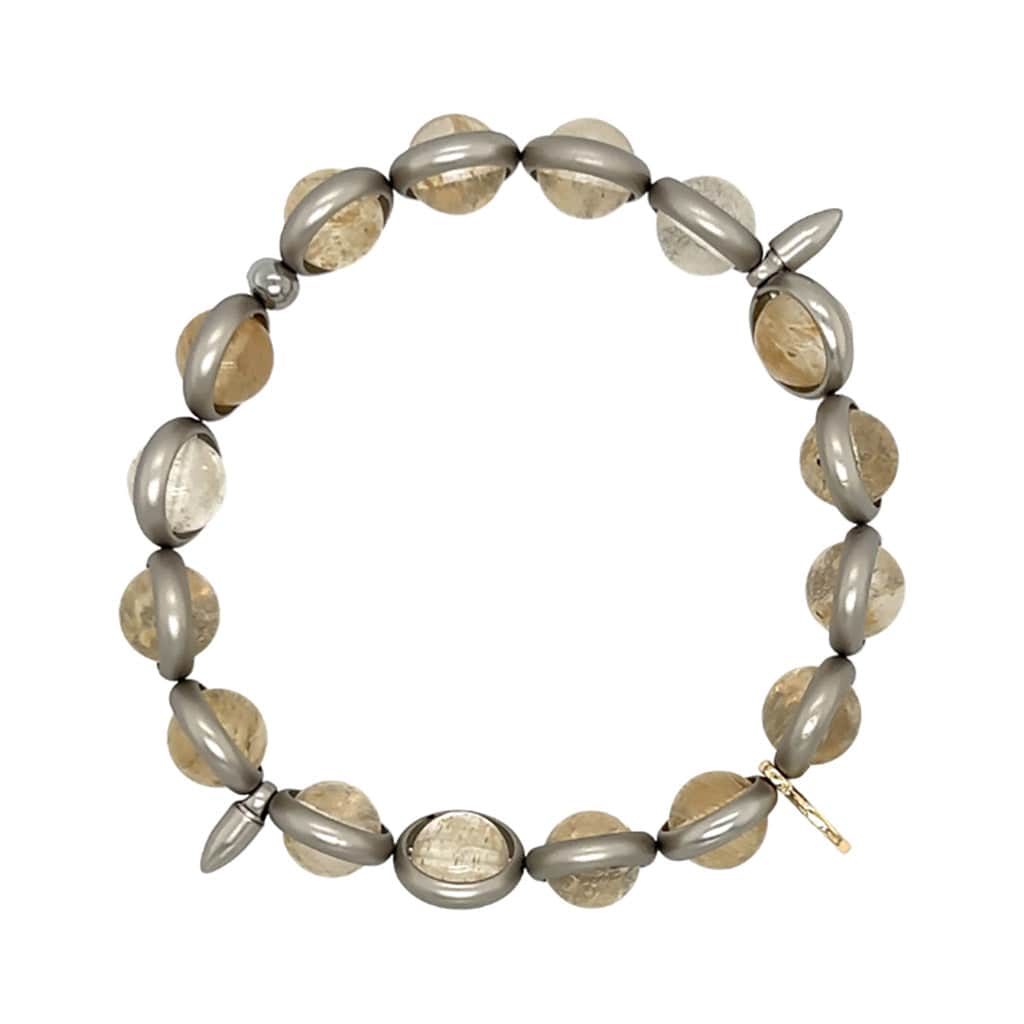 BRETT LAUREN Bracelets Clear Quartz Gemstone Bead Bracelet