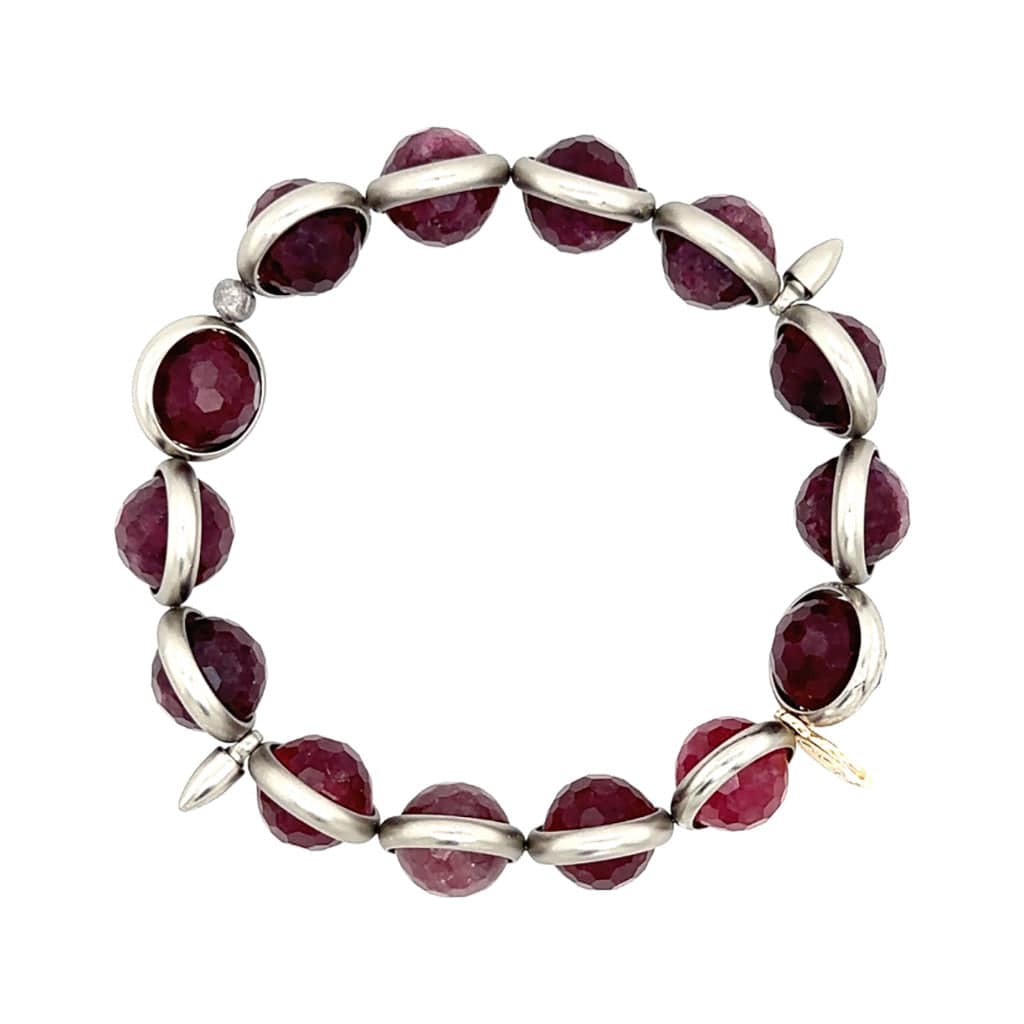 BRETT LAUREN Bracelets Garnet Jade Gemstone Bead Bracelet