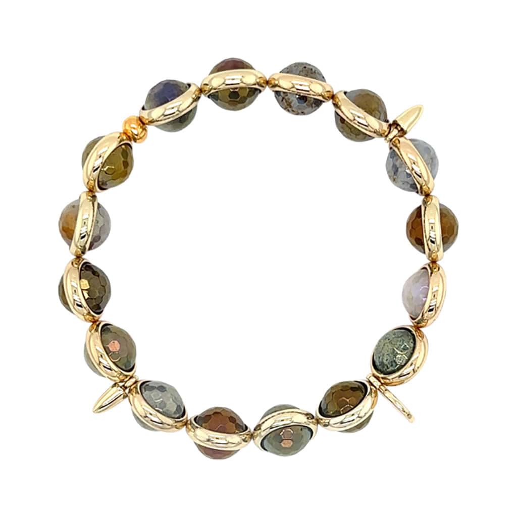 BRETT LAUREN Bracelets Mystic Indian Agate Gemstone Bead Bracelet