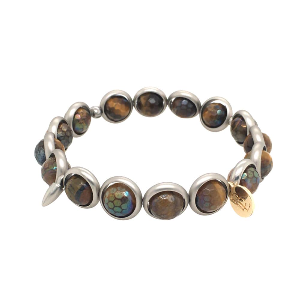 BRETT LAUREN Bracelets Mystic Tiger Eye Gemstone Bead Bracelet b