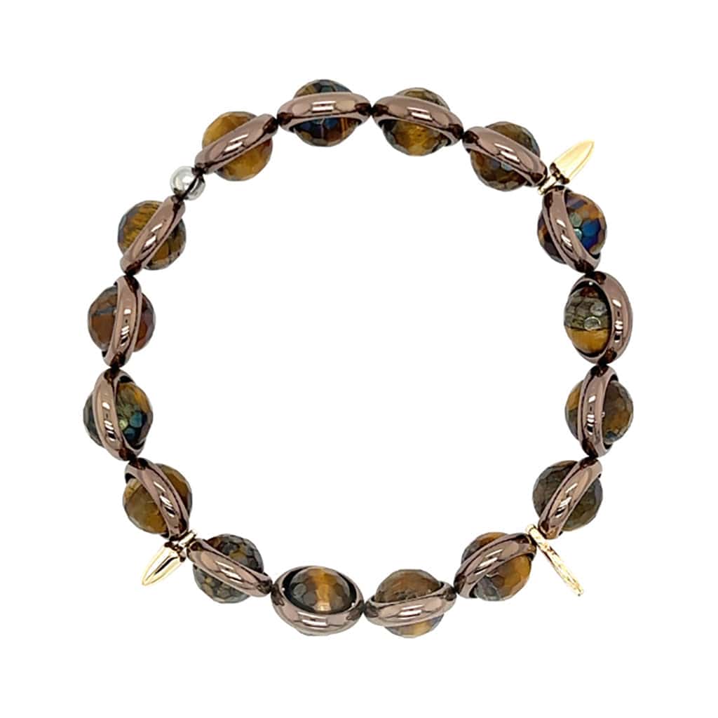 BRETT LAUREN Bracelets Mystic Tiger Eye Gemstone Bead Bracelet b