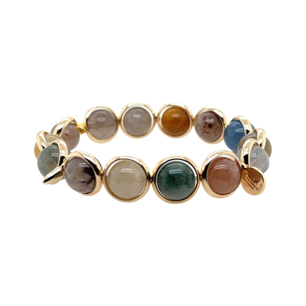 BRETT LAUREN Bracelets Rutilated Quartz Gemstone Bead Bracelet 10 mm