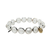 BRETT LAUREN Bracelets Silver / S/M Clear Quartz Gemstone Bead Bracelet 8 mm