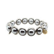 BRETT LAUREN Bracelets Silver Shell Pearl Gemstone Bead Bracelet 10 mm