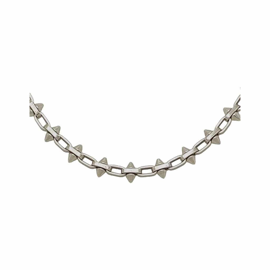 BRETT LAUREN Necklaces Pewter Baby Spike Chain Link Necklace
