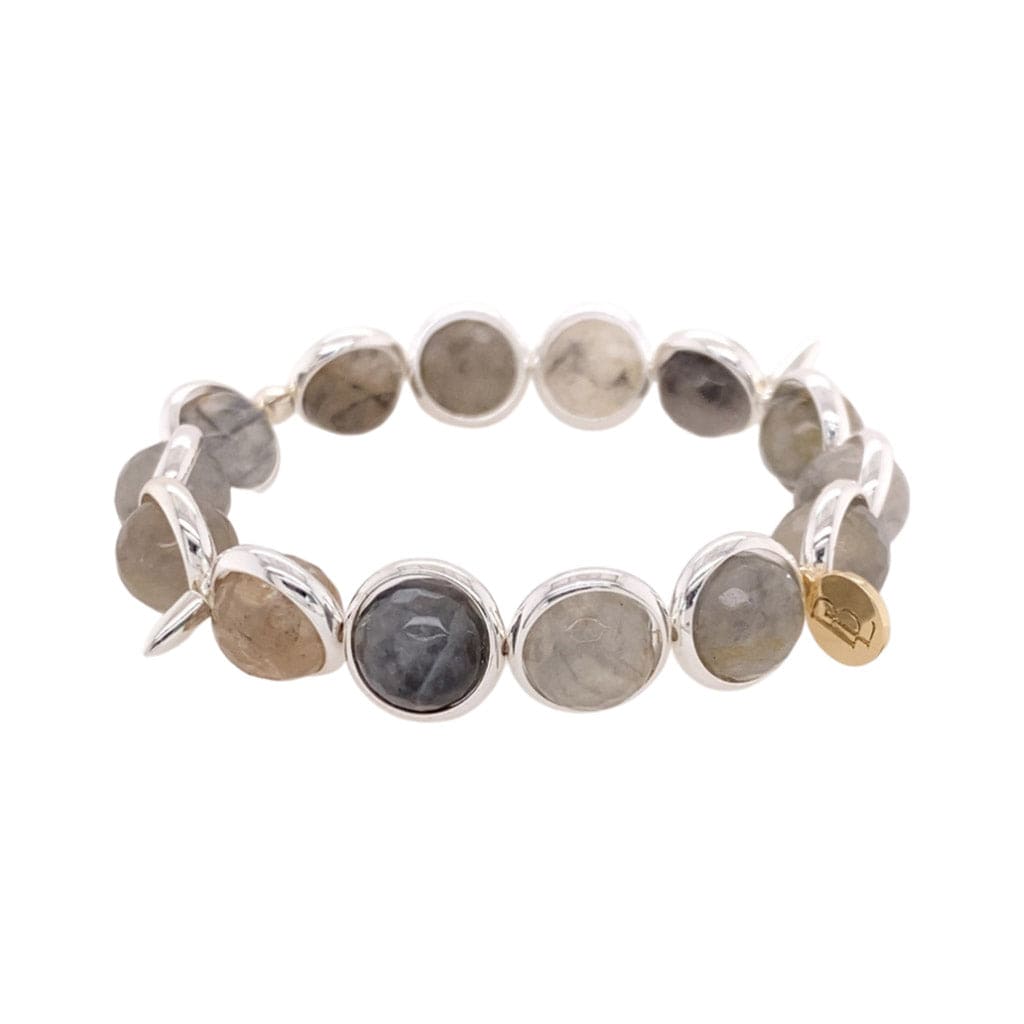 BRETT LAUREN Bracelets Golden Grey Quartz Gemstone Bead Bracelet