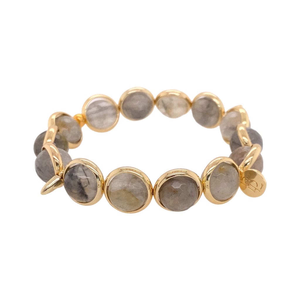 BRETT LAUREN Bracelets Golden Grey Quartz Gemstone Bead Bracelet