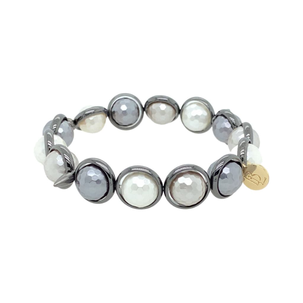 BRETT LAUREN Bracelets Mystic Grey Multi Shell Pearl Gemstone Bead Bracelet