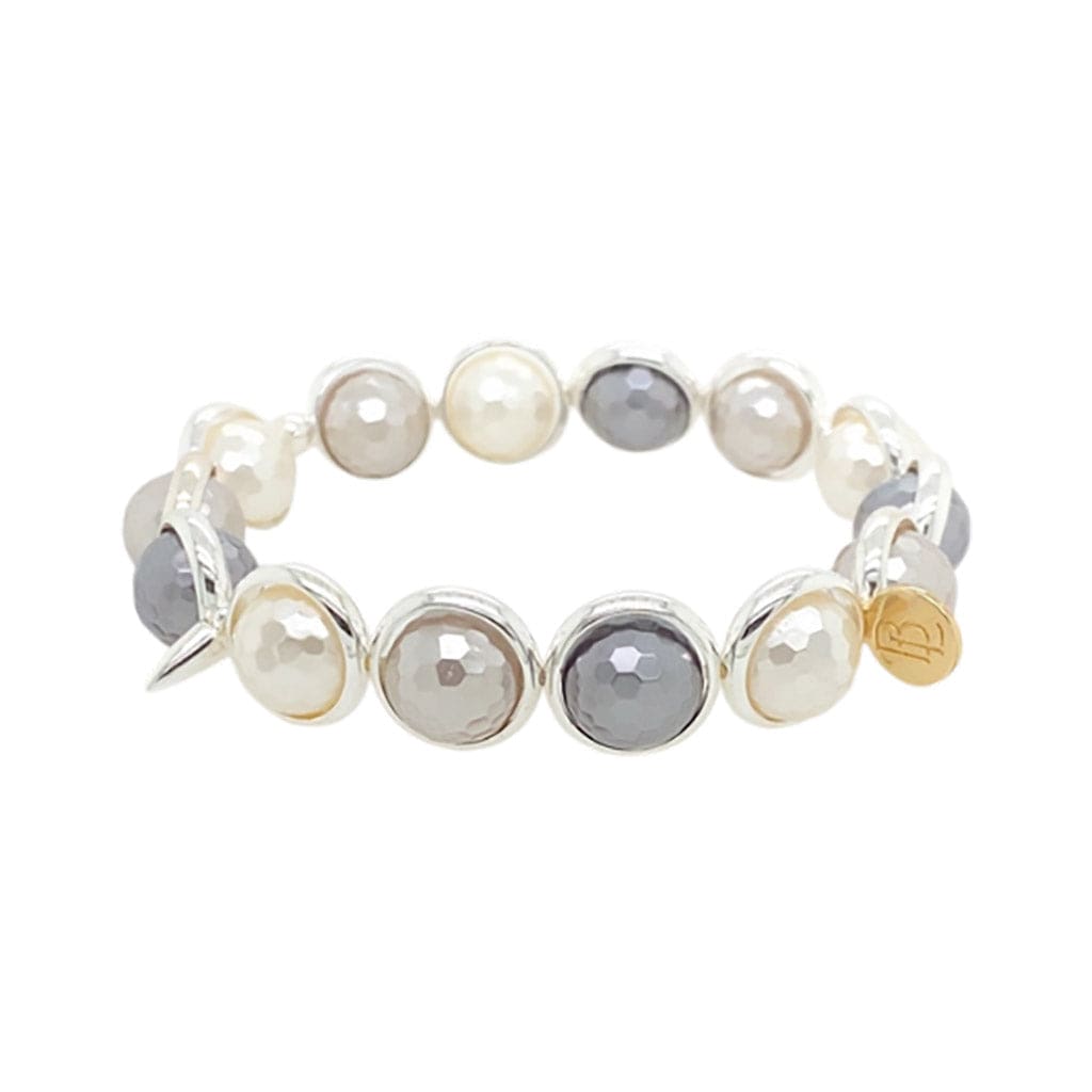 BRETT LAUREN Bracelets Mystic Grey Multi Shell Pearl Gemstone Bead Bracelet