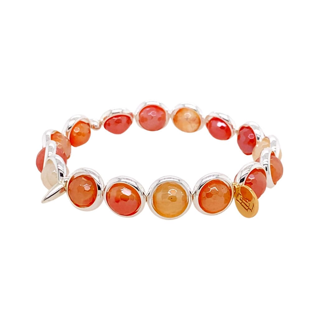 BRETT LAUREN Bracelets Mystic Red-Yellow Agate Gemstone Bead Bracelet