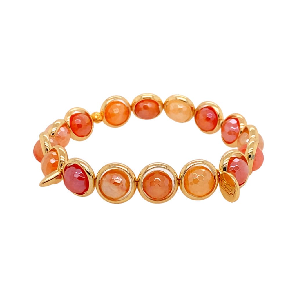 BRETT LAUREN Bracelets Mystic Red-Yellow Agate Gemstone Bead Bracelet