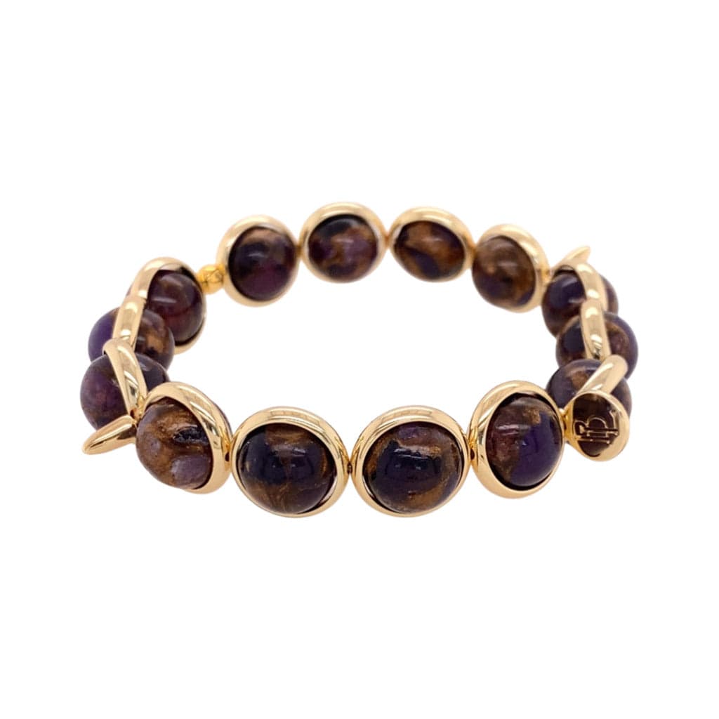 BRETT LAUREN Bracelets Plum Mosaic Quartz Gemstone Bead Bracelet