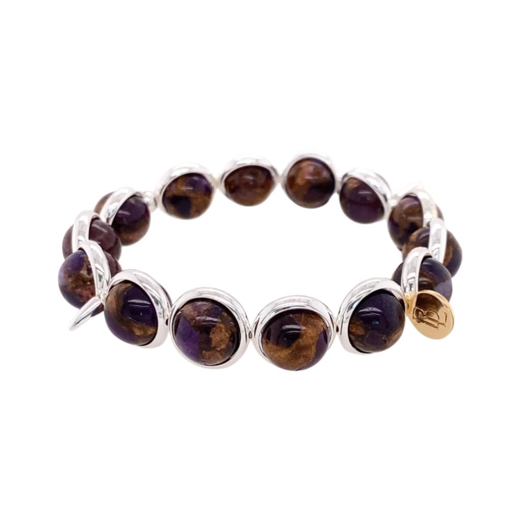 BRETT LAUREN Bracelets Plum Mosaic Quartz Gemstone Bead Bracelet