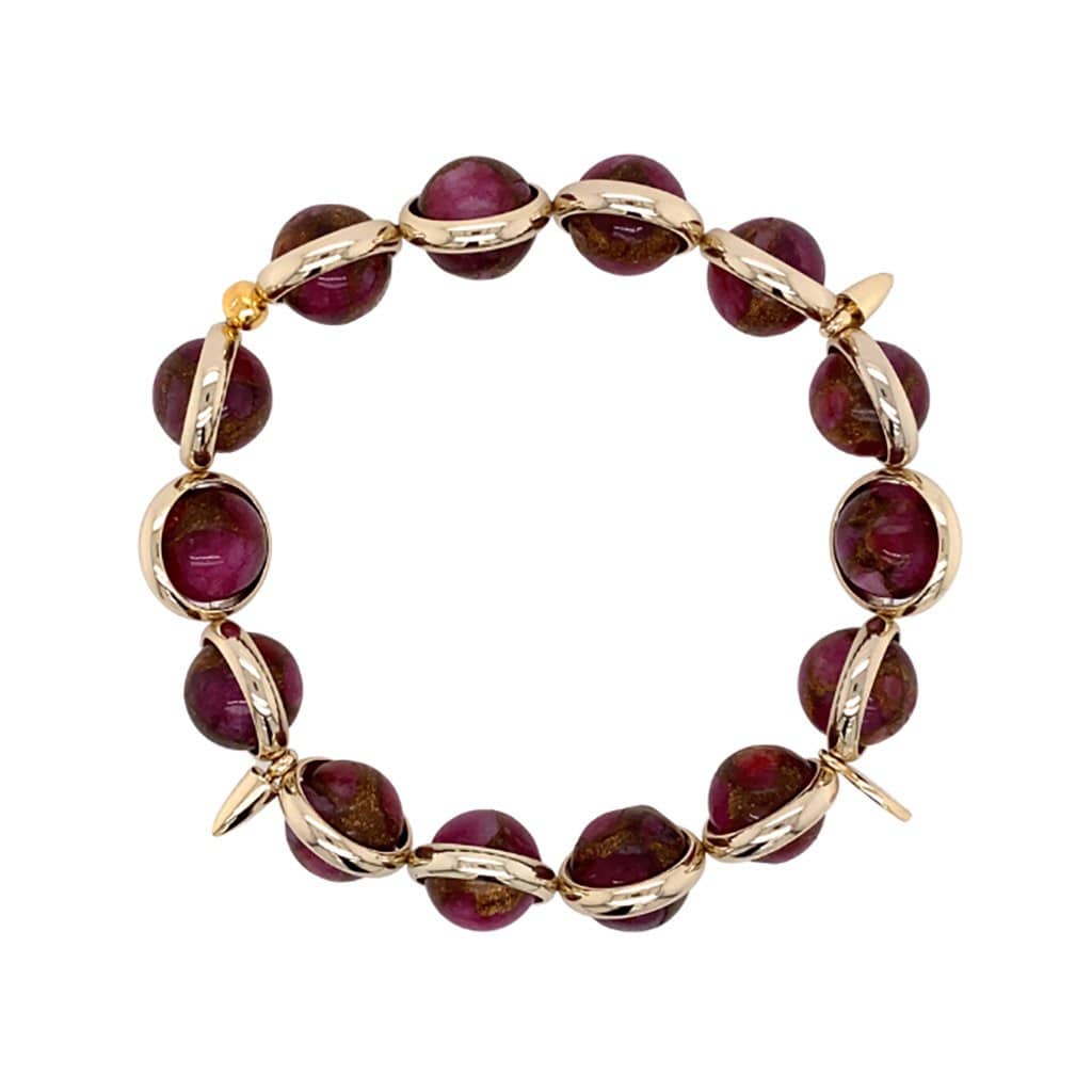 BRETT LAUREN Bracelets Plum Mosaic Quartz Gemstone Bead Bracelet