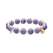 Amethyst Polished Gemstone Bead Bracelet 8 mm