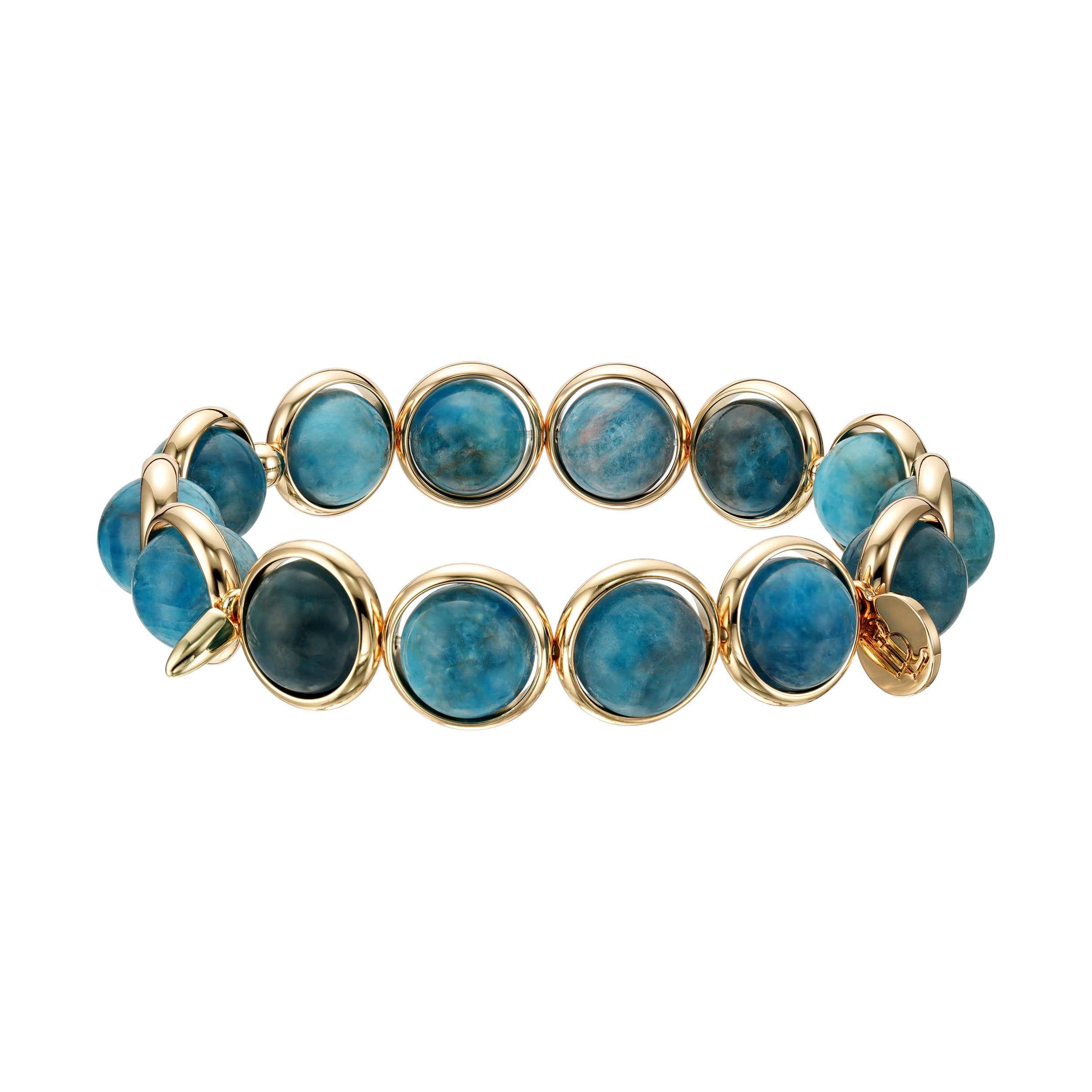 Apatite Polished Gemstone Bead Bracelet 10 mm