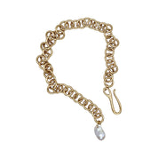Round Link Chain with Baroque Pearl Drop