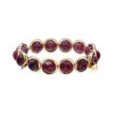 Berry Agate Faceted Gemstone Bead Bracelet 10 mm