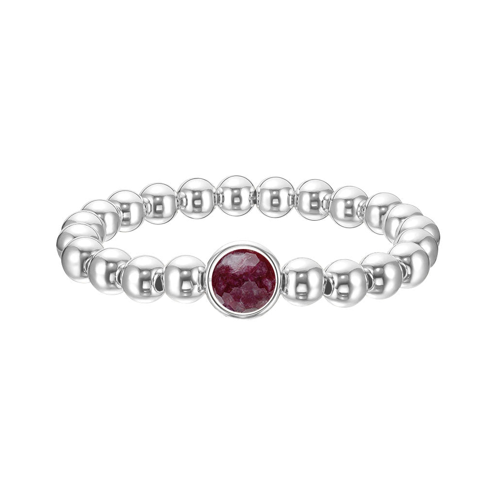 Berry Agate Single Gemstone Bead Bracelet