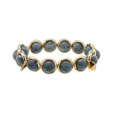 Black Labradorite Polished Gemstone Bead Bracelet 10 mm