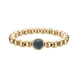 Black Labradorite Polished Single Gemstone Bead Bracelet