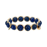 Blue Agate Gemstone Bead Bracelet 10 mm