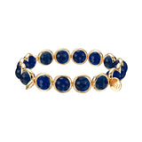 Blue Agate Gemstone Bead Bracelet 8 mm