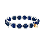 Blue Agate Gemstone Bead Bracelet 8 mm