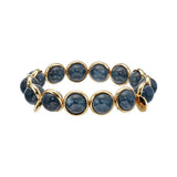 Blue Apatite Polished Gemstone Bead Bracelet 10 mm