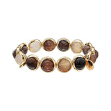 Brown Champagne Agate Faceted Gemstone Bead Bracelet 10 mm