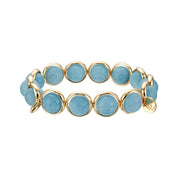 Cloudy Blue Jade Gemstone Bead Bracelet 10 mm