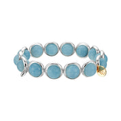 Cloudy Blue Jade Gemstone Bead Bracelet 10 mm