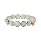 Cloudy Blue Jade Gemstone Bead Bracelet 10 mm