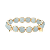 Cloudy Blue Jade Gemstone Bead Bracelet 8 mm