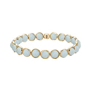 Cloudy Blue Jade Mini Gemstone Bead Bracelet (website only) 6 mm