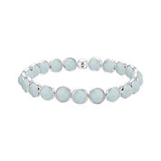 Cloudy Blue Jade Mini Gemstone Bead Bracelet (website only) 6 mm