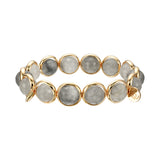 Cloudy Quartz Faceted Gemstone Bead Bracelet 10 mm