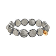 Cloudy Quartz Faceted Gemstone Bead Bracelet 10 mm