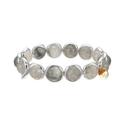 Cloudy Quartz Faceted Gemstone Bead Bracelet 10 mm
