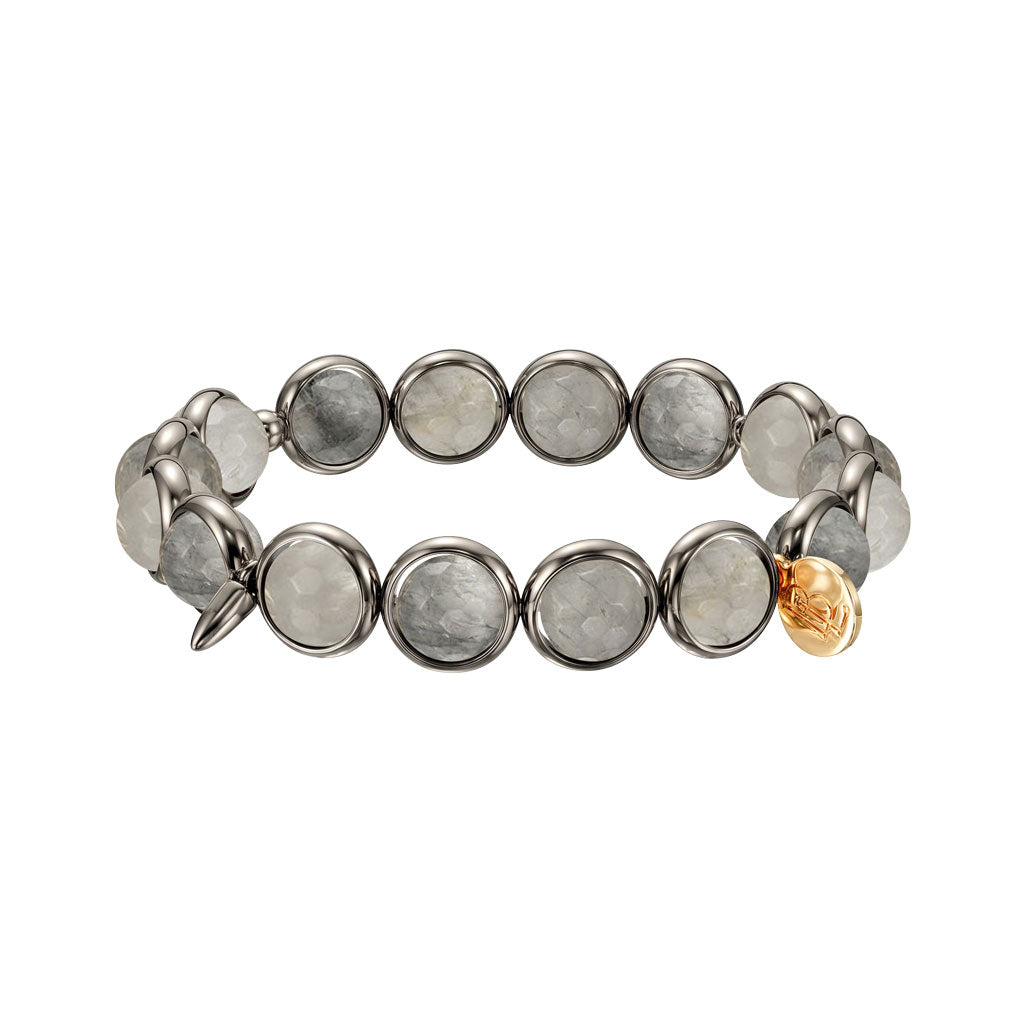 Cloudy Quartz Gemstone Bead Bracelet 8 mm