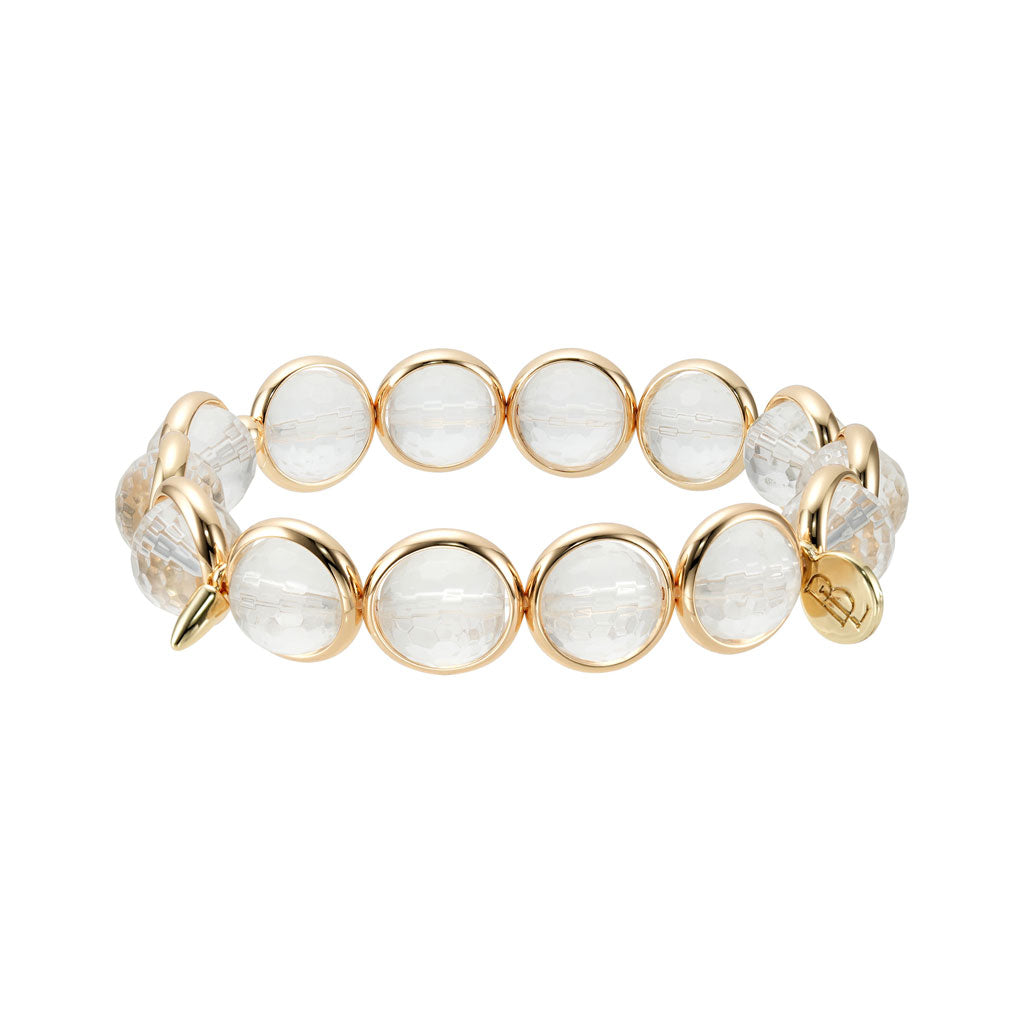 Crystal Faceted Gemstone Bead Bracelet 10 mm