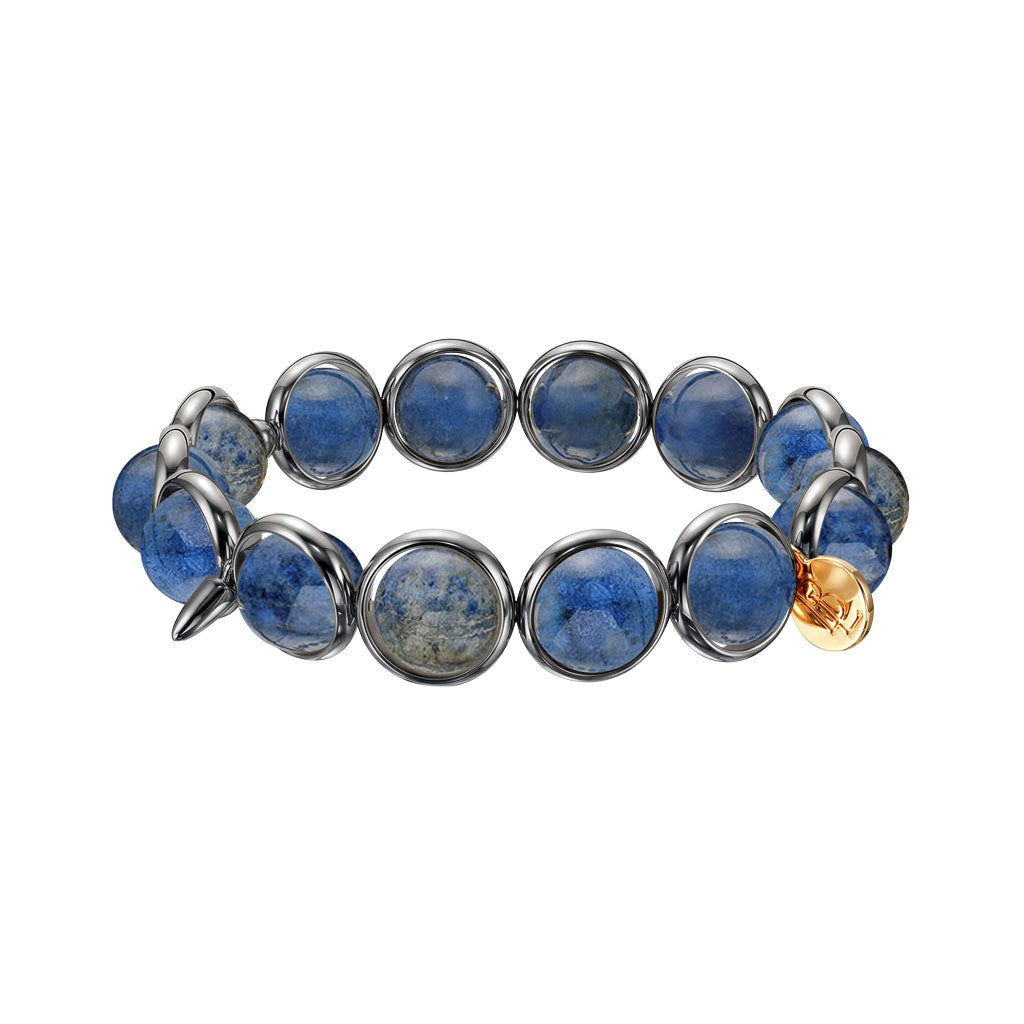 Dumortierite Polished Gemstone Bead Bracelet 10 mm