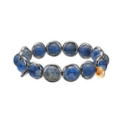 Dumortierite Polished Gemstone Bead Bracelet 10 mm