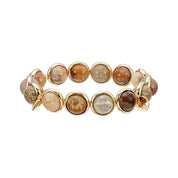 Fossil Coral Polished Gemstone Bead Bracelet 10 mm