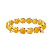 Golden Yellow Jade Gemstone Bead Bracelet 8 mm