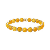 Golden Yellow Jade Mini Gemstone Bead Bracelet 6 mm