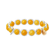 Golden Yellow Jade Gemstone Bead Bracelet 8 mm