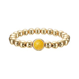 Golden Yellow Jade Single Gemstone Bead Bracelet 8 mm