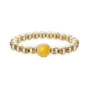 Golden Yellow Jade Single Gemstone Bead Bracelet 8 mm